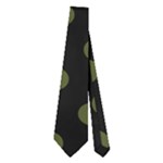 Polka Dots - Army Green on Black Necktie (Two Side)