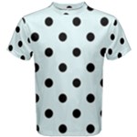 Polka Dots - Black on Bubbles Cyan Men s Cotton Tee