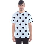 Polka Dots - Black on Bubbles Cyan Men s Sport Mesh Tee