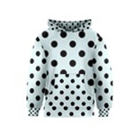 Polka Dots - Black on Bubbles Cyan Kid s Pullover Hoodie