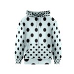 Polka Dots - Black on Bubbles Cyan Kid s Zipper Hoodie