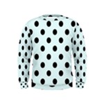 Polka Dots - Black on Bubbles Cyan Kid s Sweatshirt