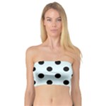 Polka Dots - Black on Bubbles Cyan Bandeau Top