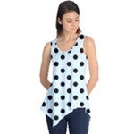 Polka Dots - Black on Bubbles Cyan Sleeveless Tunic