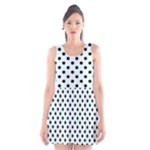 Polka Dots - Black on Bubbles Cyan Scoop Neck Skater Dress