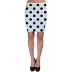 Polka Dots - Black on Bubbles Cyan Bodycon Skirt