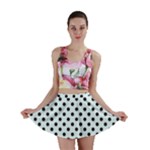 Polka Dots - Black on Bubbles Cyan Mini Skirt
