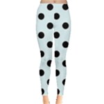 Polka Dots - Black on Bubbles Cyan Women s Leggings