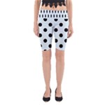 Polka Dots - Black on Bubbles Cyan Yoga Cropped Leggings