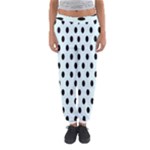 Polka Dots - Black on Bubbles Cyan Women s Jogger Sweatpants