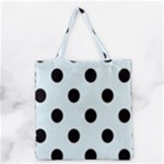 Polka Dots - Black on Bubbles Cyan Grocery Tote Bag