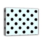 Polka Dots - Black on Bubbles Cyan Deluxe Canvas 14  x 11  (Stretched)