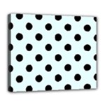 Polka Dots - Black on Bubbles Cyan Deluxe Canvas 24  x 20  (Stretched)
