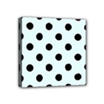 Polka Dots - Black on Bubbles Cyan Mini Canvas 4  x 4  (Stretched)