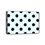 Polka Dots - Black on Bubbles Cyan Mini Canvas 6  x 4  (Stretched)