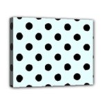 Polka Dots - Black on Bubbles Cyan Canvas 10  x 8  (Stretched)