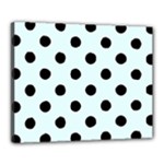 Polka Dots - Black on Bubbles Cyan Canvas 20  x 16  (Stretched)