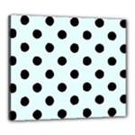 Polka Dots - Black on Bubbles Cyan Canvas 24  x 20  (Stretched)