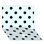 Polka Dots - Black on Bubbles Cyan Heart Bottom 3D Greeting Card (7x5)