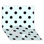 Polka Dots - Black on Bubbles Cyan Circle Bottom 3D Greeting Card (7x5)