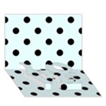 Polka Dots - Black on Bubbles Cyan LOVE Bottom 3D Greeting Card (7x5)