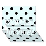 Polka Dots - Black on Bubbles Cyan YOU ARE INVITED 3D Greeting Card (7x5)