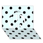 Polka Dots - Black on Bubbles Cyan Peace Sign 3D Greeting Card (7x5)