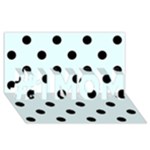 Polka Dots - Black on Bubbles Cyan #1 MOM 3D Greeting Cards (8x4)