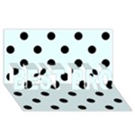 Polka Dots - Black on Bubbles Cyan BEST BRO 3D Greeting Card (8x4)