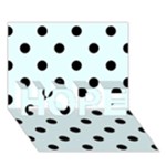 Polka Dots - Black on Bubbles Cyan HOPE 3D Greeting Card (7x5)