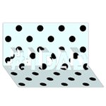 Polka Dots - Black on Bubbles Cyan #1 DAD 3D Greeting Card (8x4)