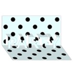 Polka Dots - Black on Bubbles Cyan PARTY 3D Greeting Card (8x4)