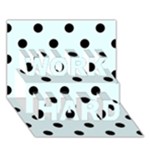 Polka Dots - Black on Bubbles Cyan WORK HARD 3D Greeting Card (7x5)