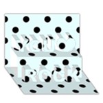 Polka Dots - Black on Bubbles Cyan You Rock 3D Greeting Card (7x5)