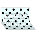 Polka Dots - Black on Bubbles Cyan Merry Xmas 3D Greeting Card (8x4)