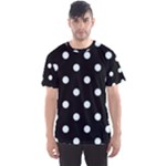 Polka Dots - Bubbles Cyan on Black Men s Sport Mesh Tee