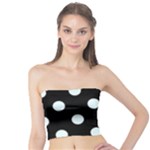 Polka Dots - Bubbles Cyan on Black Tube Top