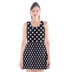 Polka Dots - Bubbles Cyan on Black Scoop Neck Skater Dress