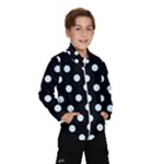 Polka Dots - Bubbles Cyan on Black Wind Breaker (Kids)