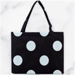 Polka Dots - Bubbles Cyan on Black Mini Tote Bag