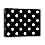 Polka Dots - Bubbles Cyan on Black Deluxe Canvas 16  x 12  (Stretched)