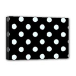 Polka Dots - Bubbles Cyan on Black Deluxe Canvas 18  x 12  (Stretched)