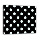 Polka Dots - Bubbles Cyan on Black Deluxe Canvas 24  x 20  (Stretched)
