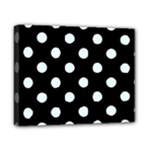 Polka Dots - Bubbles Cyan on Black Canvas 10  x 8  (Stretched)