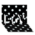Polka Dots - Bubbles Cyan on Black BOY 3D Greeting Card (7x5)