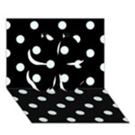 Polka Dots - Bubbles Cyan on Black Clover 3D Greeting Card (7x5)
