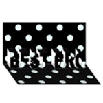 Polka Dots - Bubbles Cyan on Black BEST BRO 3D Greeting Card (8x4)