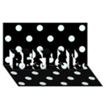Polka Dots - Bubbles Cyan on Black BEST SIS 3D Greeting Card (8x4)