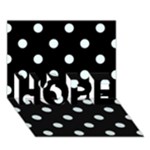 Polka Dots - Bubbles Cyan on Black HOPE 3D Greeting Card (7x5)