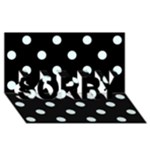 Polka Dots - Bubbles Cyan on Black SORRY 3D Greeting Card (8x4)